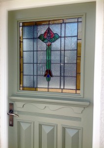 1930s door with Floral Stained Glass