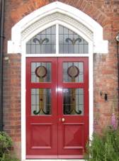 Victorian Front Doors with Stained Glass