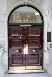 Two three-panel Georgian doors, for an office in Nottingham